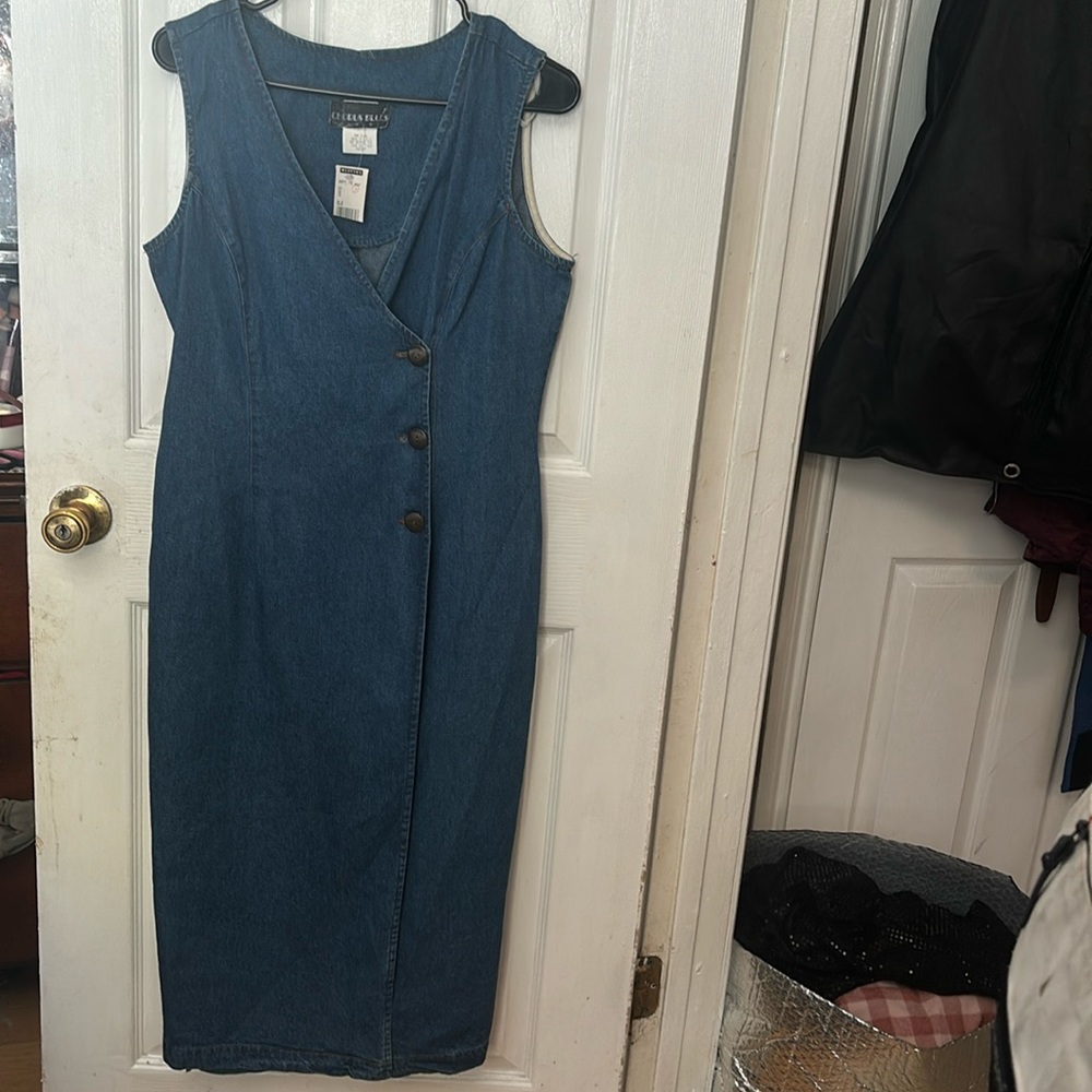 Vintage Chorus Blues wrap midi denim dress